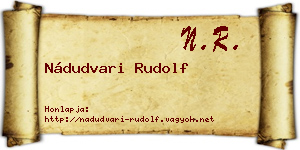 Nádudvari Rudolf névjegykártya